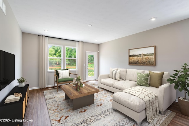 living room featuring hardwood / wood-style floors