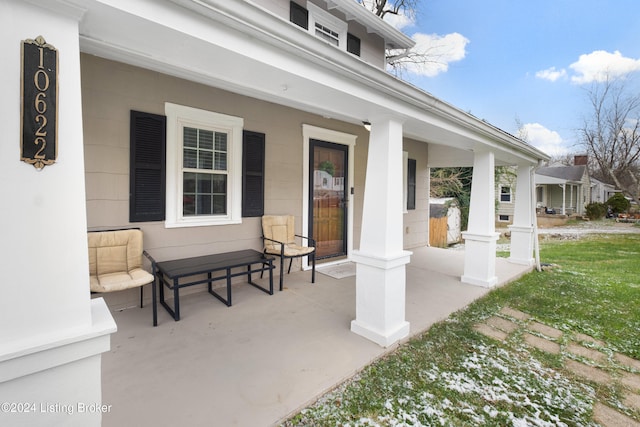 view of patio with a porch