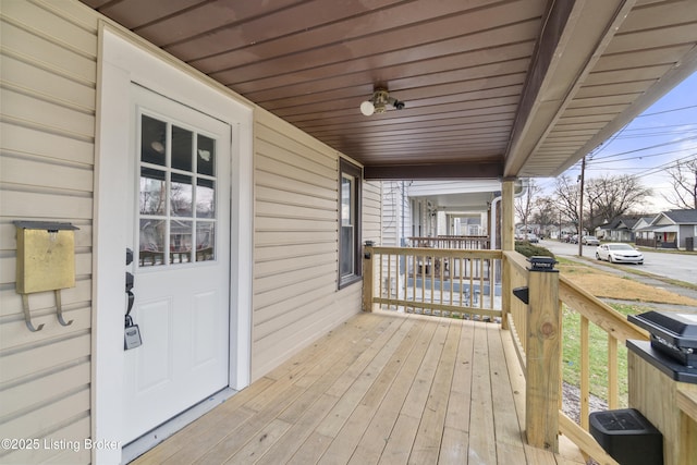 deck featuring a porch