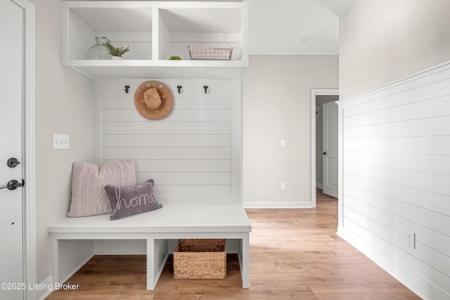 mudroom featuring light wood-type flooring