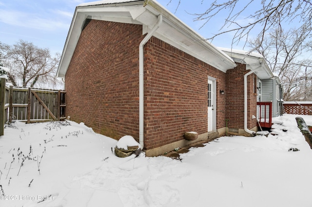 view of snowy exterior