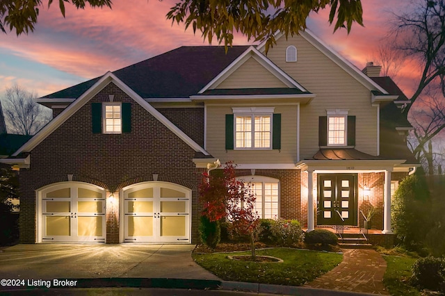 view of front of home featuring french doors