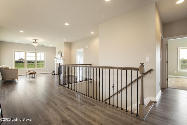 hall featuring dark hardwood / wood-style floors