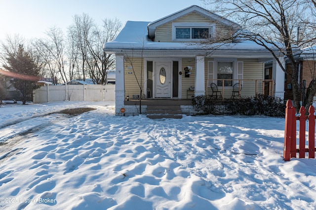 bungalow-style house with a porch