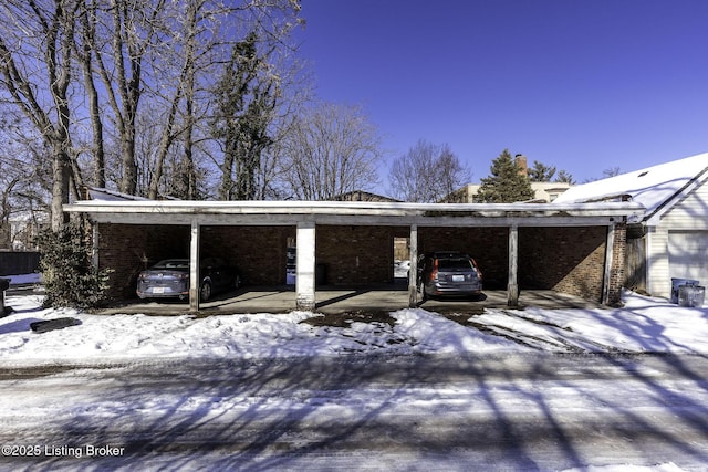 exterior space featuring a carport