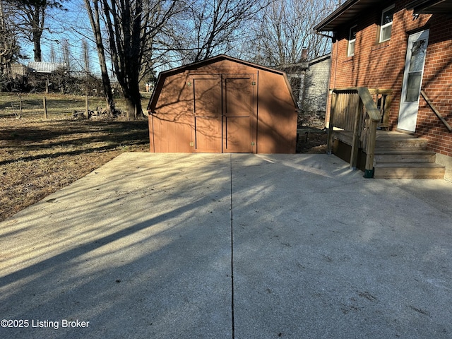 view of shed