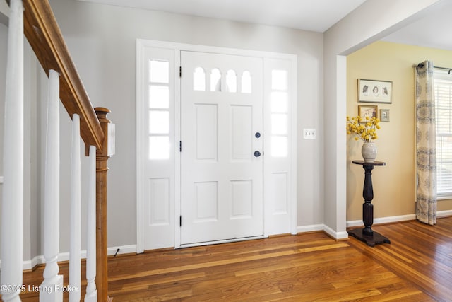 foyer with hardwood / wood-style floors