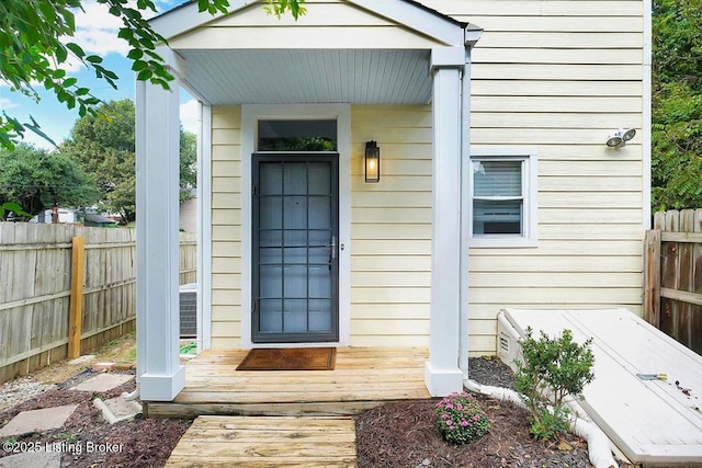 view of doorway to property