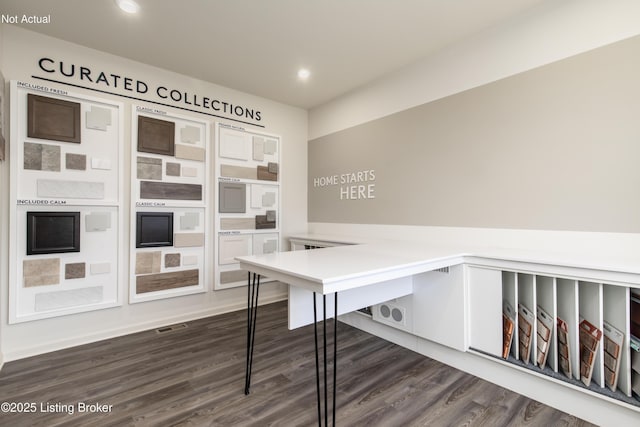 office featuring dark wood-type flooring