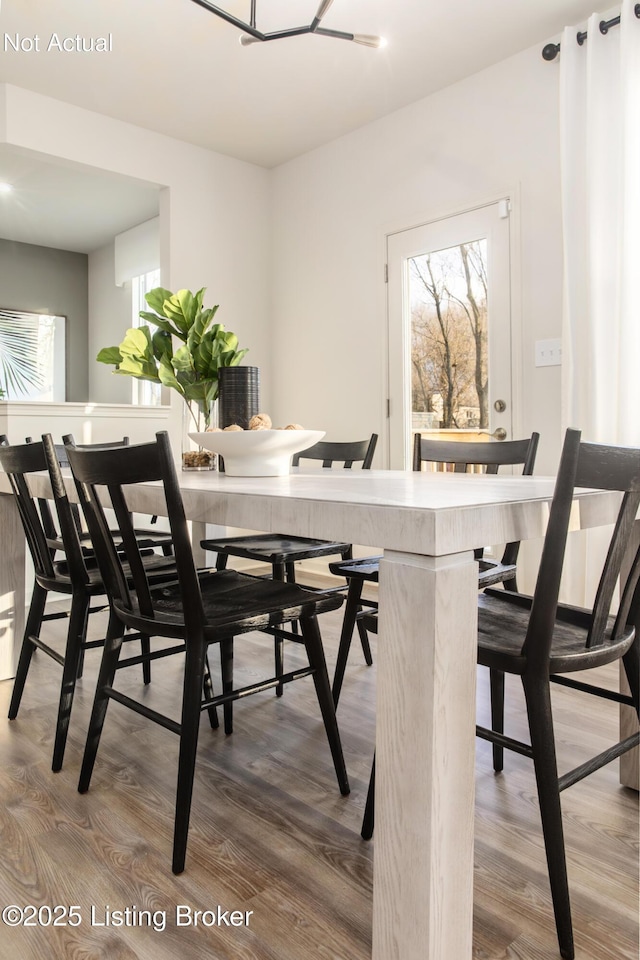 dining room with hardwood / wood-style floors