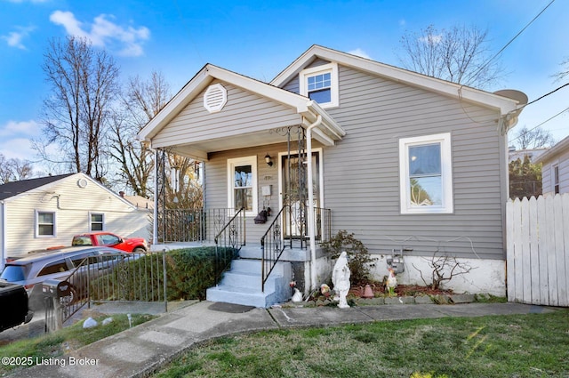 bungalow-style house featuring a porch