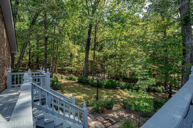 view of yard with a deck