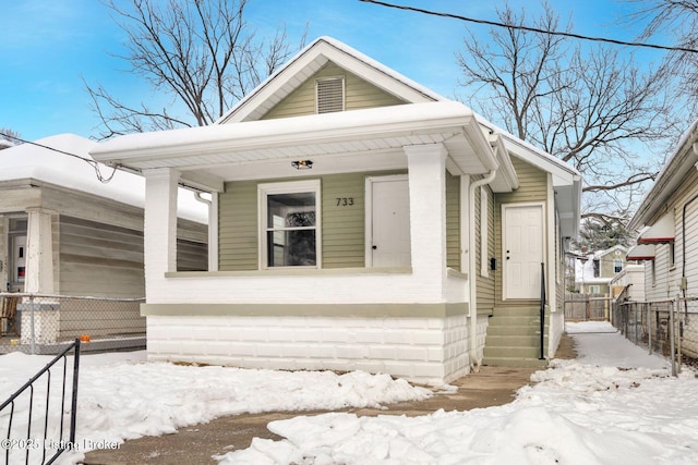 view of bungalow-style home