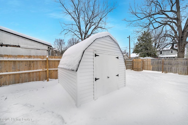 view of snow covered structure