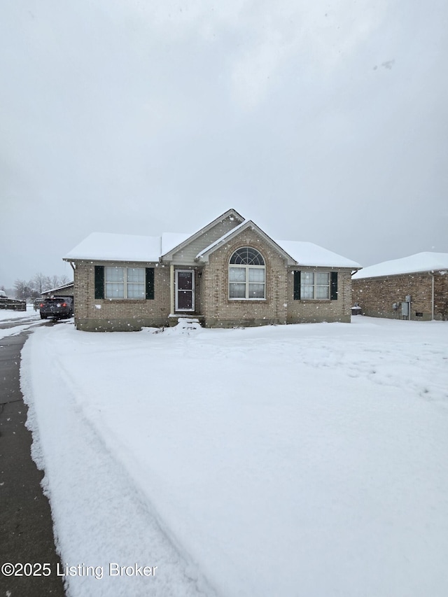 view of single story home