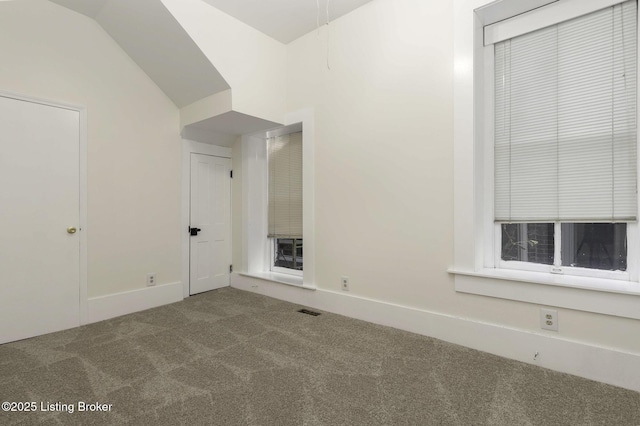 interior space with vaulted ceiling