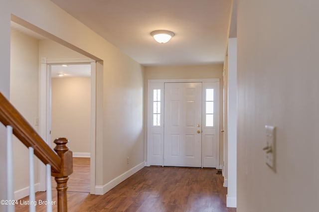 entrance foyer with hardwood / wood-style flooring