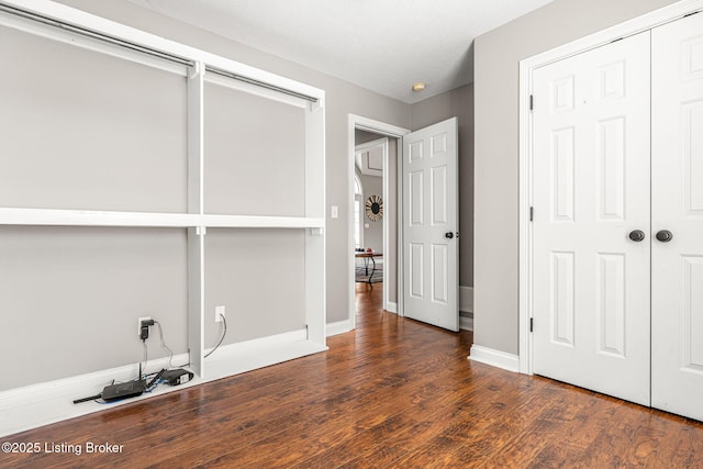 interior space featuring dark wood-type flooring