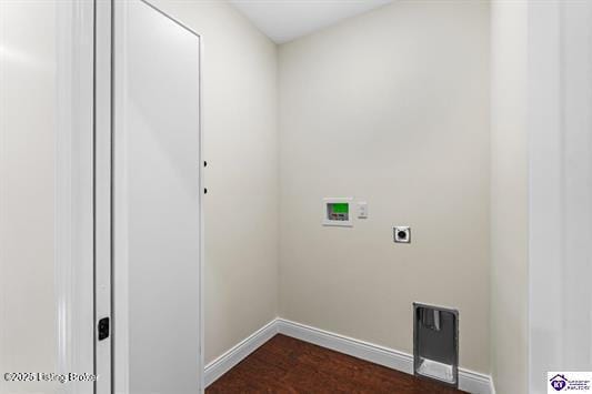 laundry area featuring electric dryer hookup and hookup for a washing machine