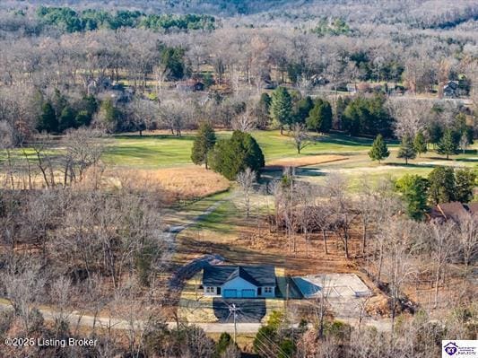 drone / aerial view with a rural view