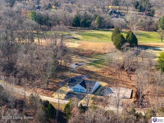 aerial view featuring a rural view