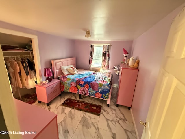 bedroom featuring a closet