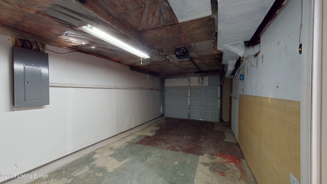 garage with electric panel