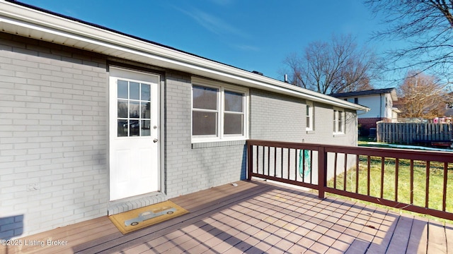 view of wooden deck