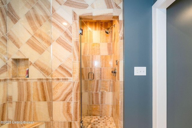 full bathroom with a shower stall