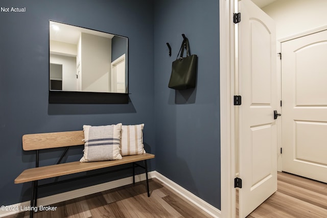 mudroom featuring light hardwood / wood-style flooring