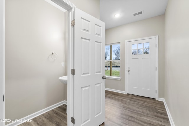 entrance foyer featuring hardwood / wood-style floors