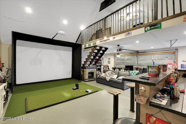 game room featuring golf simulator