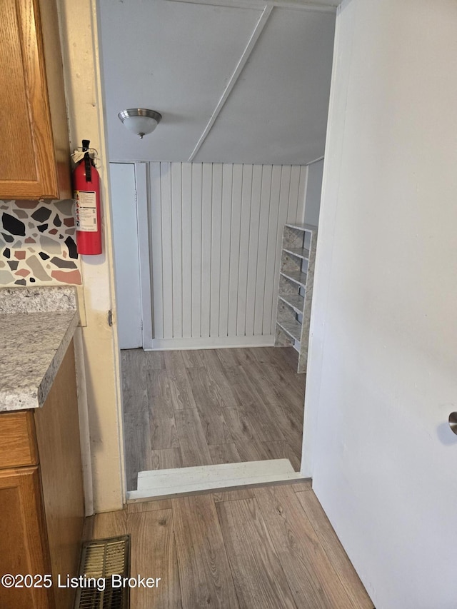 interior space featuring light hardwood / wood-style floors