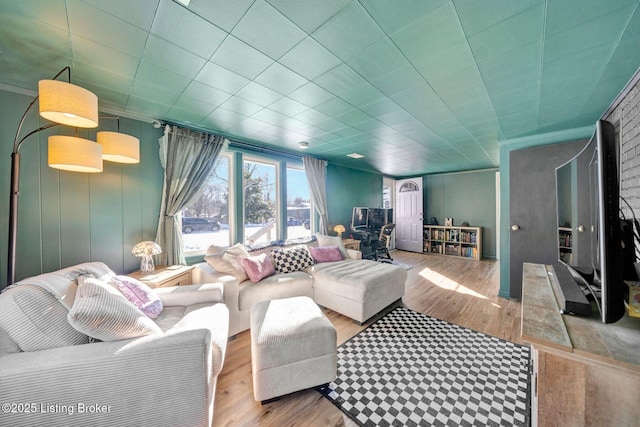 living room featuring hardwood / wood-style floors