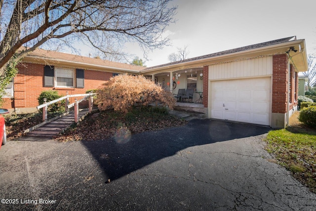 single story home with a garage