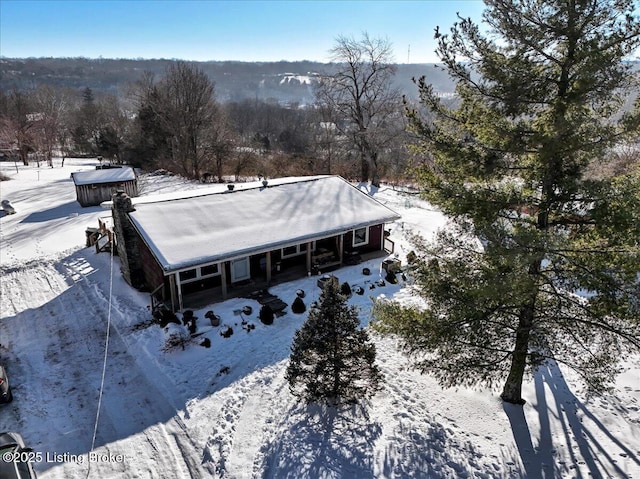 view of snowy aerial view