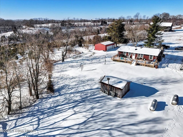 view of snowy aerial view