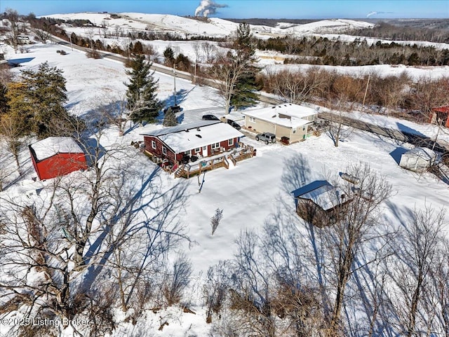 view of snowy aerial view