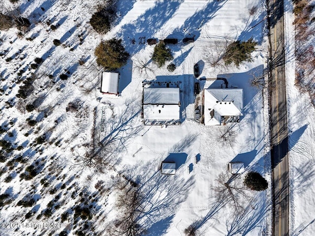 view of snowy aerial view