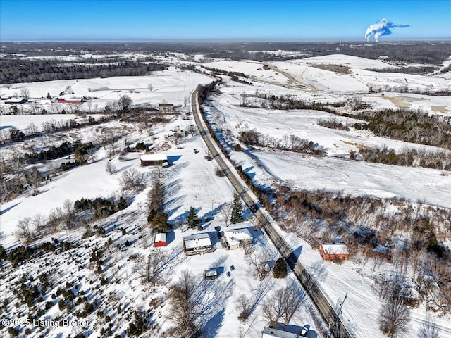 view of snowy aerial view