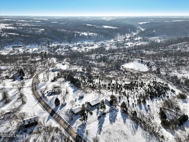 view of snowy aerial view