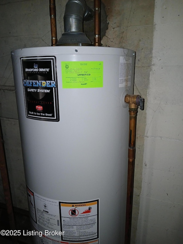 utilities featuring gas water heater