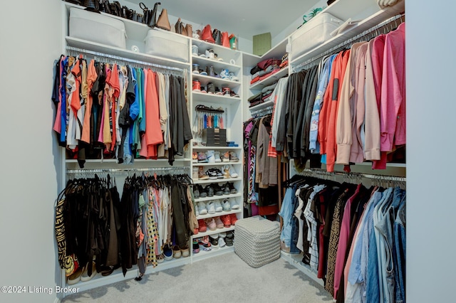 spacious closet with carpet flooring