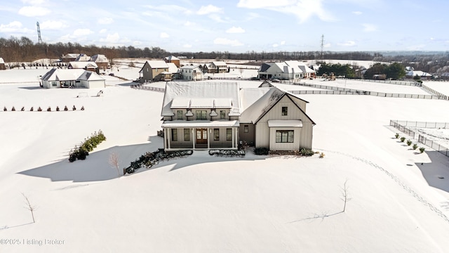 view of snowy aerial view