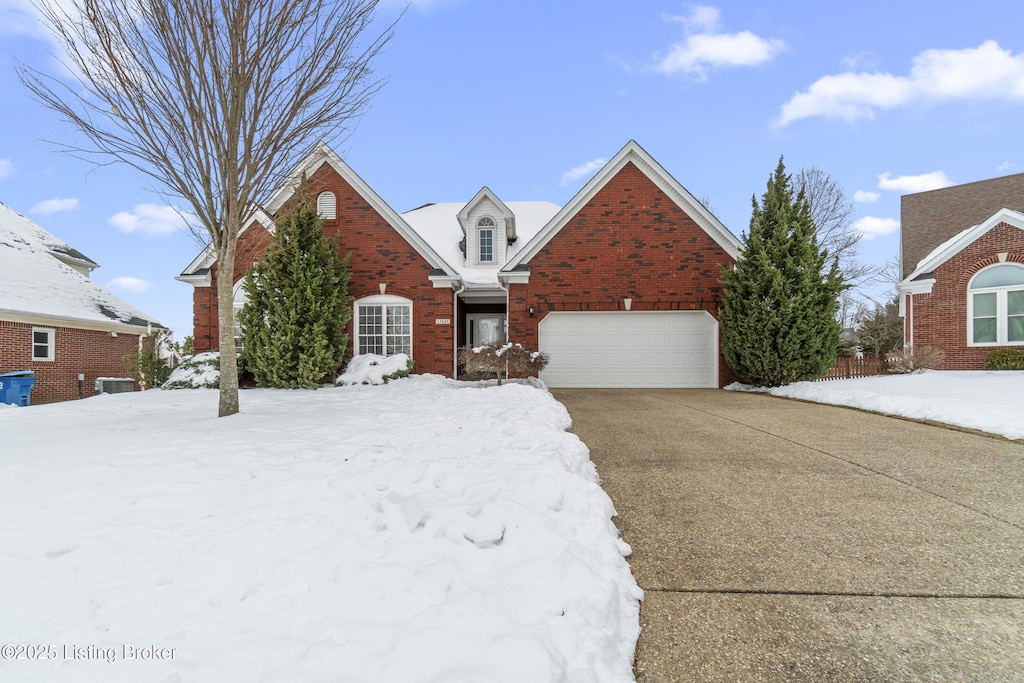 view of front property with a garage