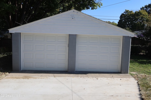 view of garage