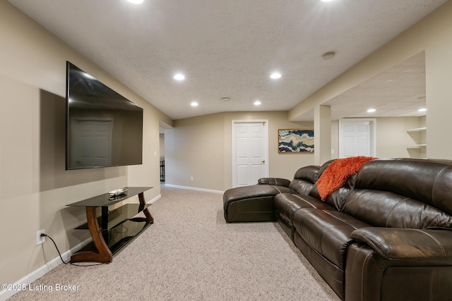 living room with light carpet