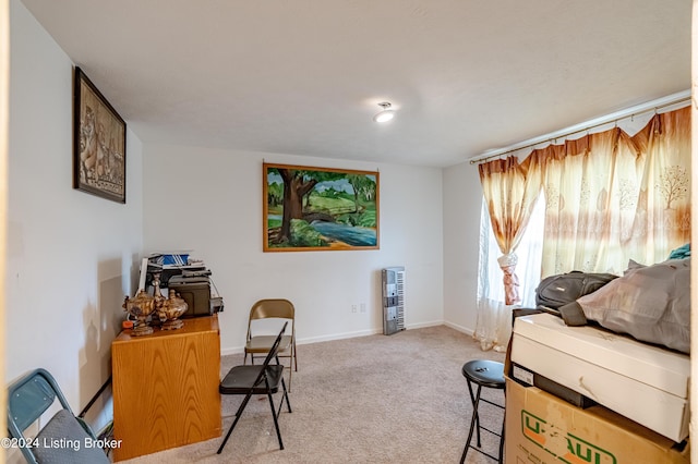 view of carpeted office space