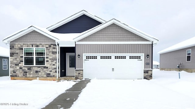 craftsman-style house with a garage