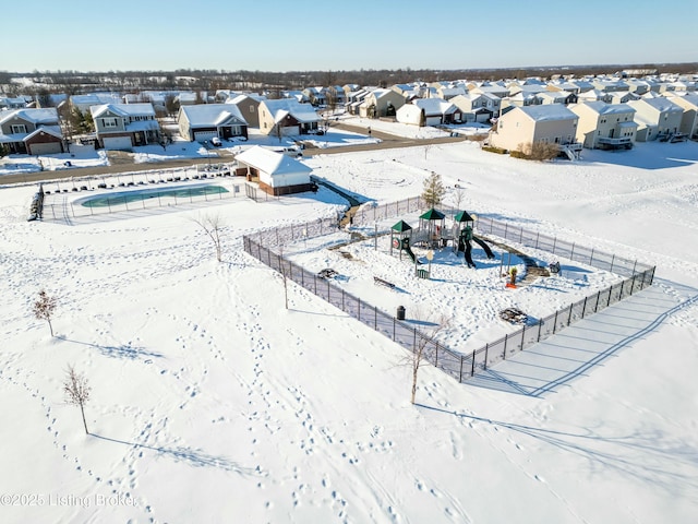 view of snowy aerial view